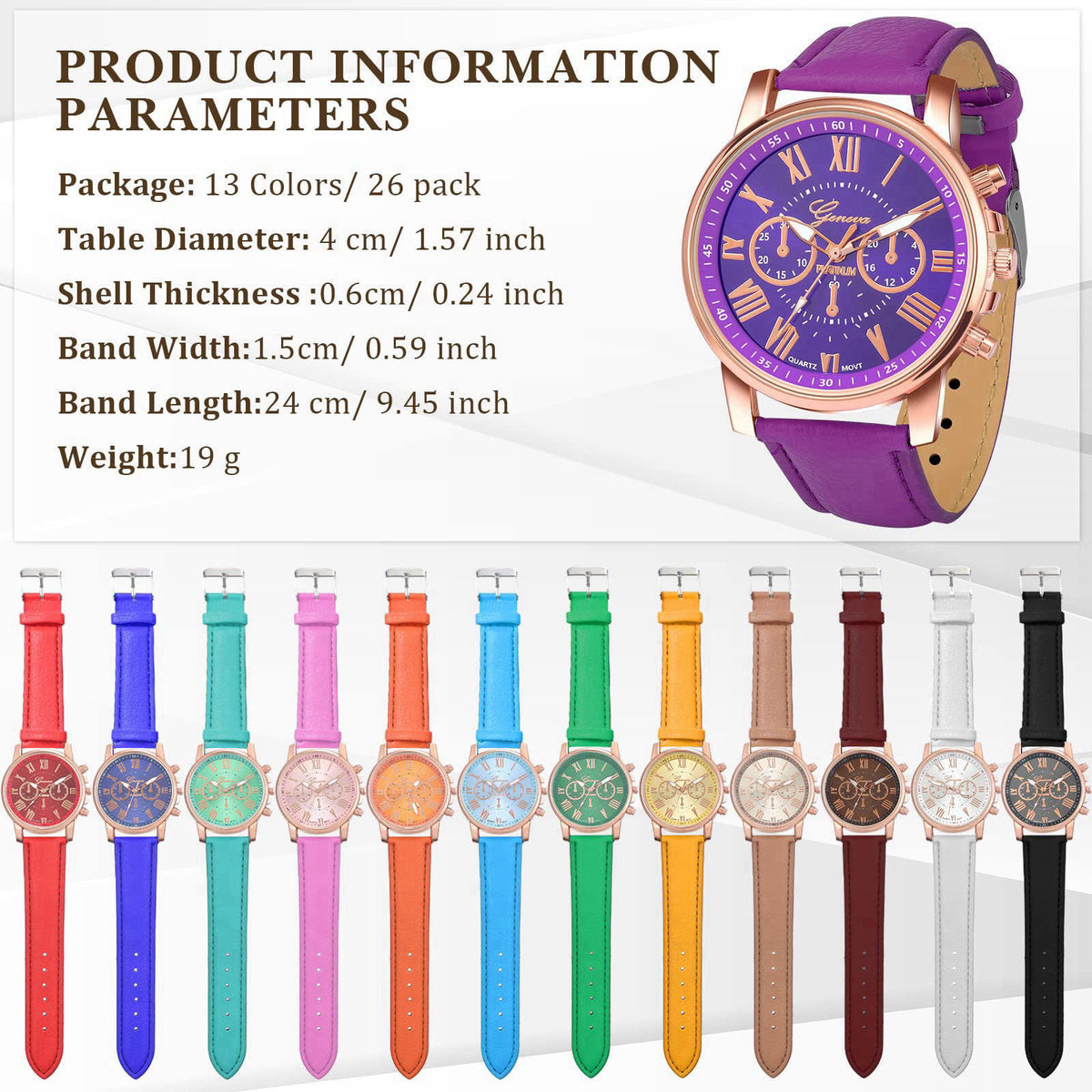 Outus 26/52pcs Assorted Platinum Watch for Women Men Quartz Bulk Watches – alternate angle