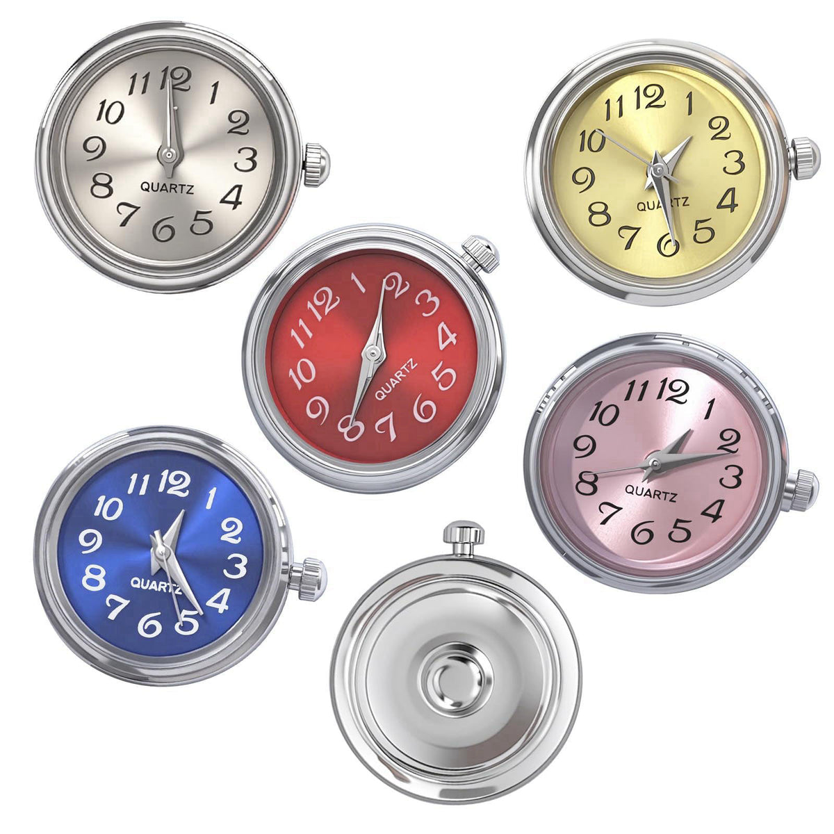 WBNYX 5 Pieces Interchangeable Charm Clasp Set,18mm Colorful Watch Shaped Jewelry Charms for DIY Bracelet, Ring, Earring