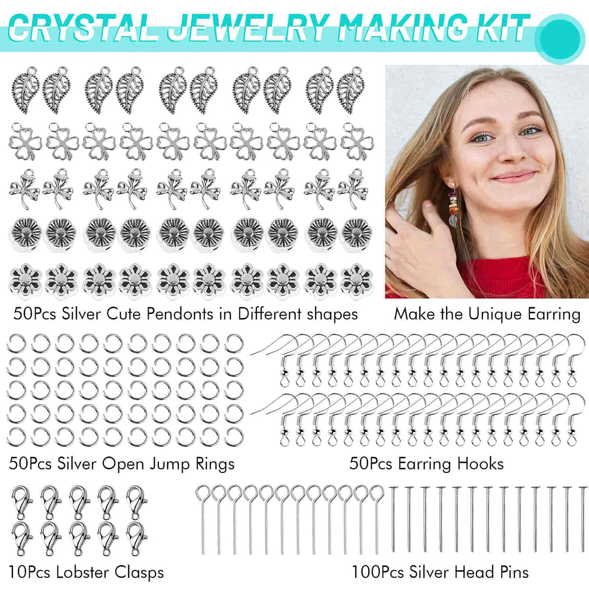selizo Jewelry Making Kits for Adults Women with 28 Colors Crystal Beads, 1660Pcs Crystal Bead Ring Maker Kit with Jewel
