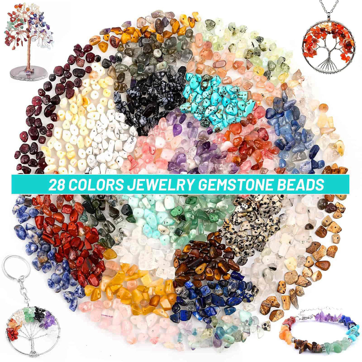 selizo Jewelry Making Kits for Adults Women with 28 Colors Crystal Beads, 1660Pcs Crystal Bead Ring Maker Kit with Jewel