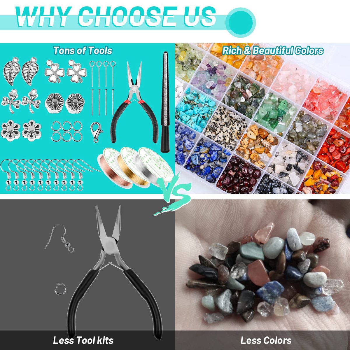 selizo Jewelry Making Kits for Adults Women with 28 Colors Crystal Beads, 1660Pcs Crystal Bead Ring Maker Kit with Jewel