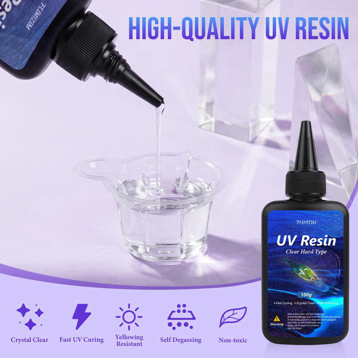 FUHITIM 400g UV Resin Kit with Light,Resin Kits for Beginners – packaging and label