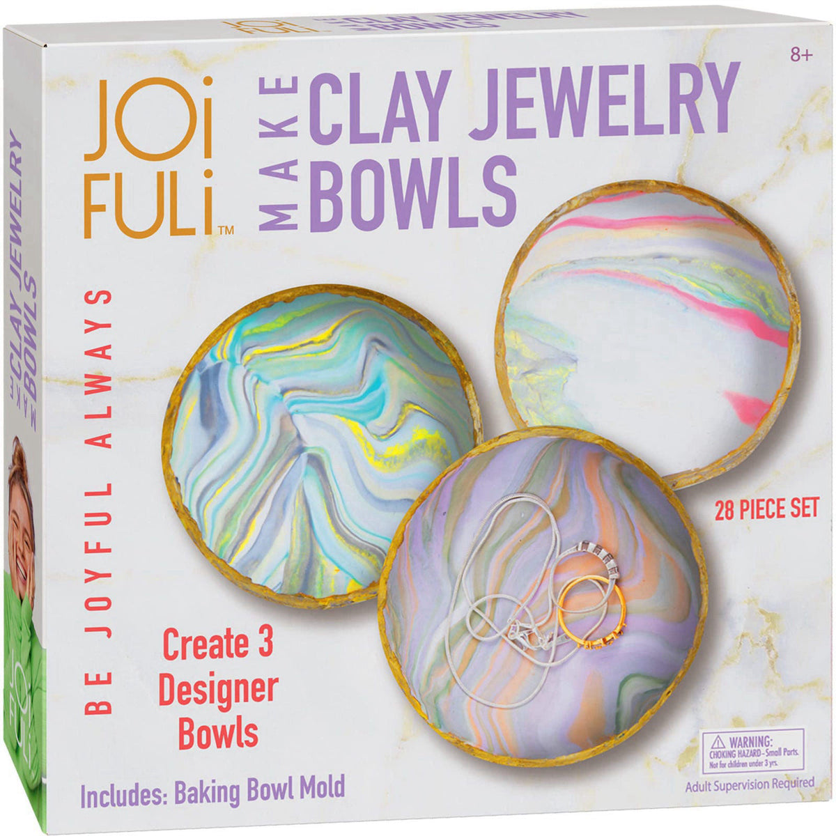 JOiFULi Make Your Own Clay Jewelry Bowls Arts and Crafts Kit for Girls Kids Ages 8 9 10 11 12 Years Old – Gold