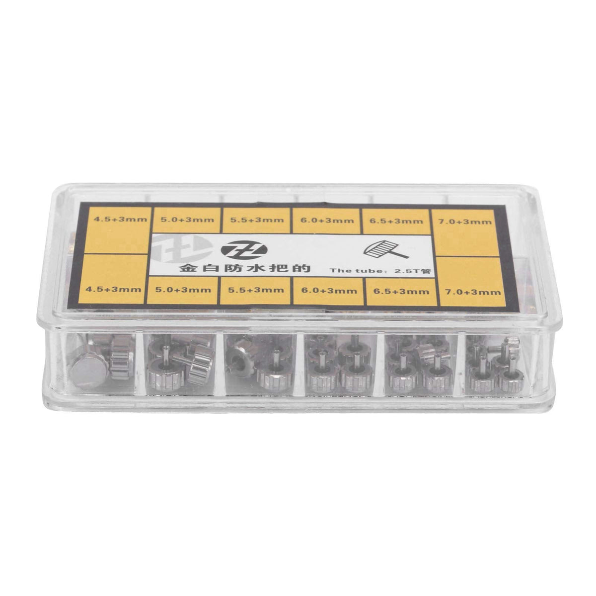 Multi-Wits 76pcs Watch Crown Assorted Parts Kit with Storage Box, Quality Steel Material for Watch Repair and Maintenanc
