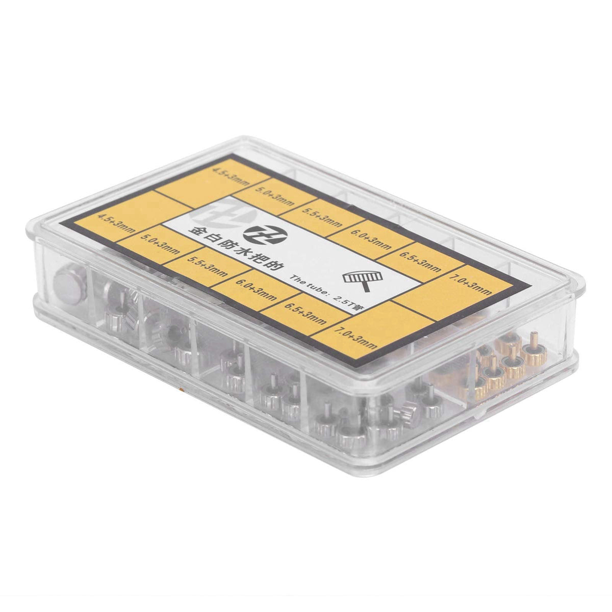 Multi-Wits 76pcs Watch Crown Assorted Parts Kit with Storage Box, Quality Steel Material for Watch Repair and Maintenanc