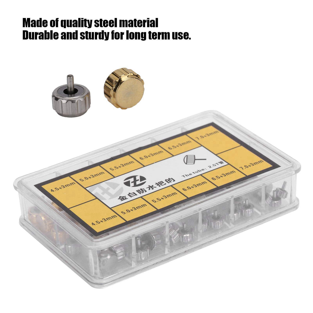 Multi-Wits 76pcs Watch Crown Assorted Parts Kit with Storage Box, Quality Steel Material for Watch Repair and Maintenanc
