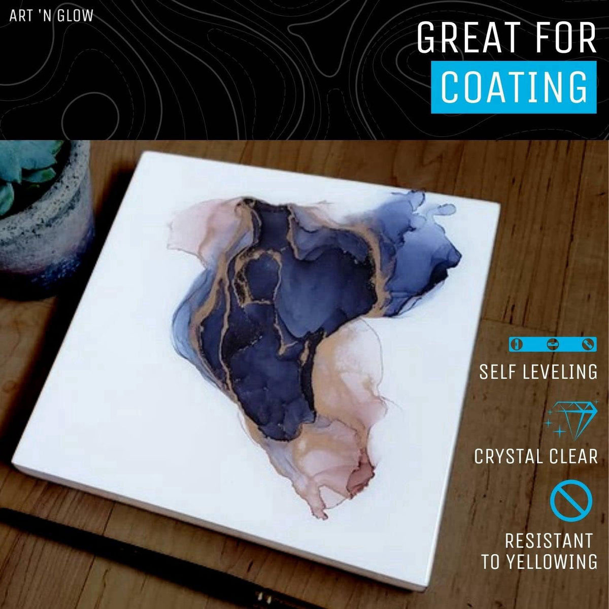 Art 'N Glow Crystal Clear Epoxy Resin Kit 32oz - Food Safe, UV Resistant, Bubble Free – full view, size Various Various 