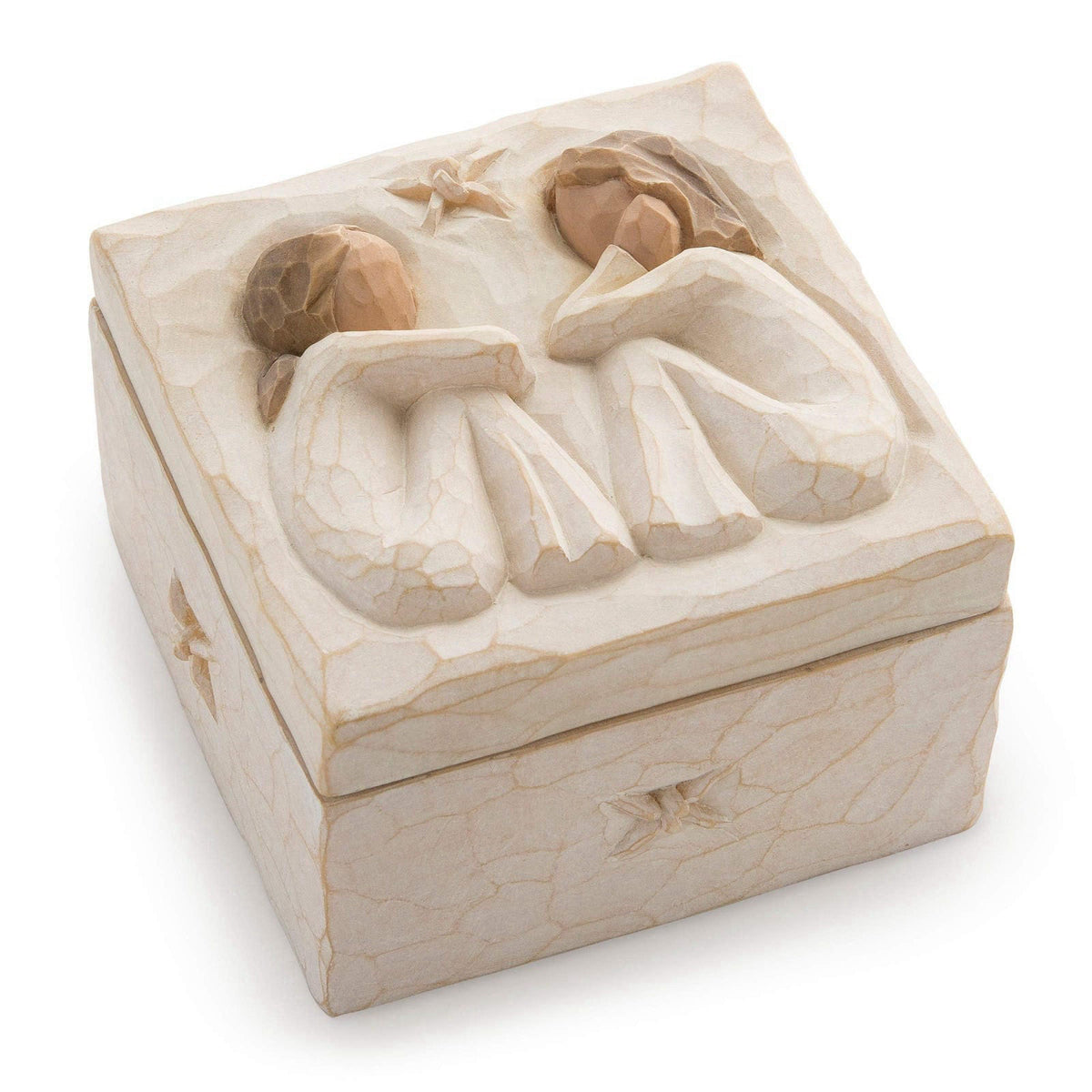 Willow Tree Friendship Keepsake Box, Sculpted Hand-Painted Bas-Relief Box – close-up detail