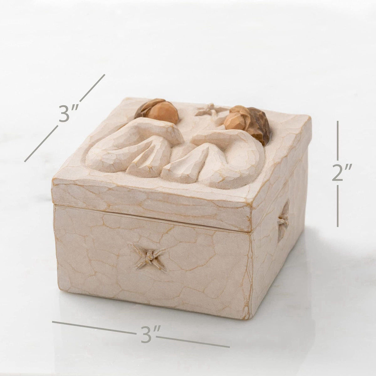 Willow Tree Friendship Keepsake Box, Sculpted Hand-Painted Bas-Relief Box – packaging and label