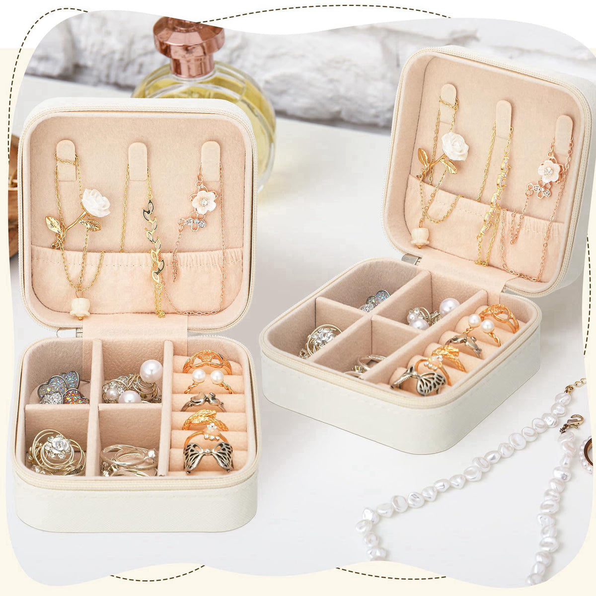 Colingmill 8 Pcs Bridesmaid Proposal Jewelry Box Gifts I Can't Say I Do Without You Travel Jewelry Case Portable Earring
