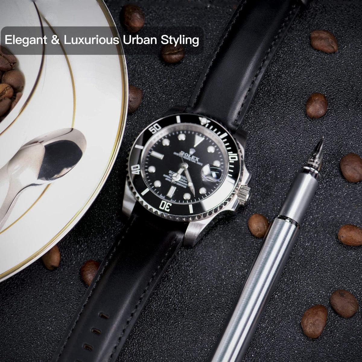 OTTOODY Leather Watch Bands Quick Release, Elegant Top Grain Leather Watch Straps for Men & Women, Choice of Color & Wid