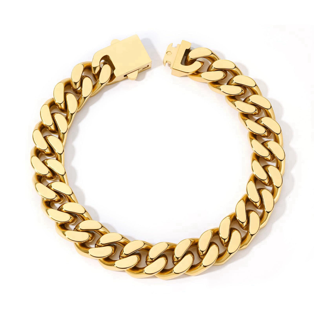 DODIY Cuban Link Bracelet for Men - Hand Chain Wrist Bracelet Jewelry – 11MM Gold, 8.3inch