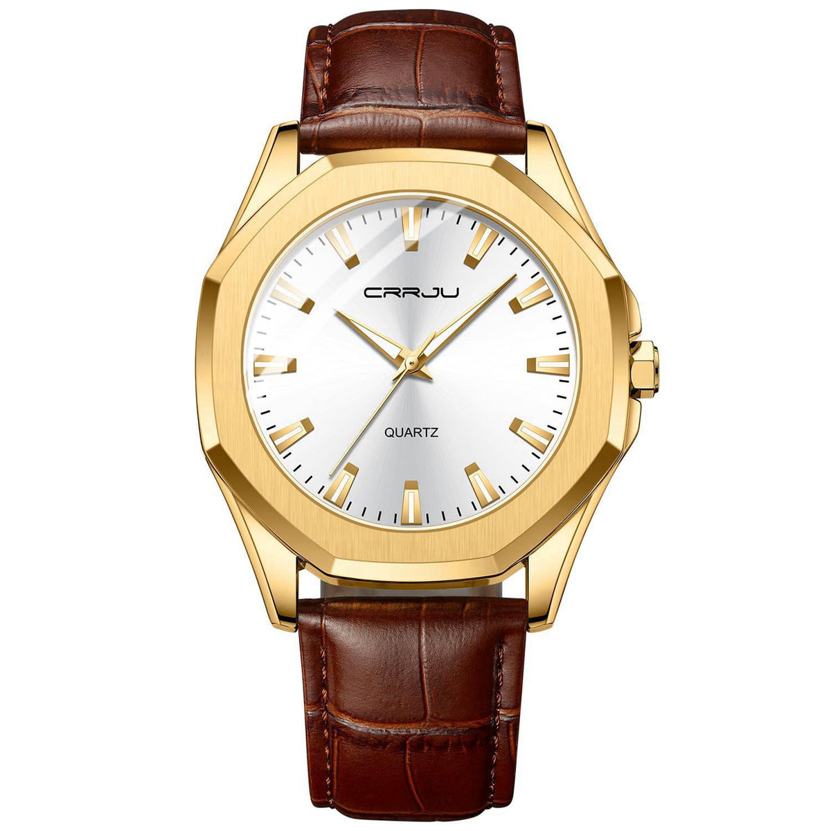 CRRJU Men's Fashion Luxury Classical Leather Watches for Men Business Simple Luminous Analog Quartz Wristwatches – alter