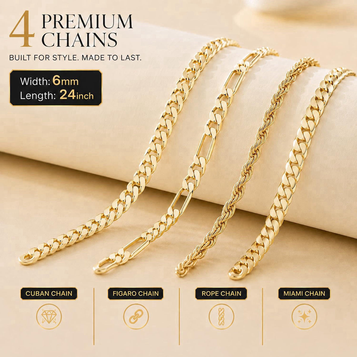 Holylegend 14K Gold-Plated Miami Chain Cross Necklace for Men with Luxury Gift Box, Jesus Christ Crucifix Pendant, Chris