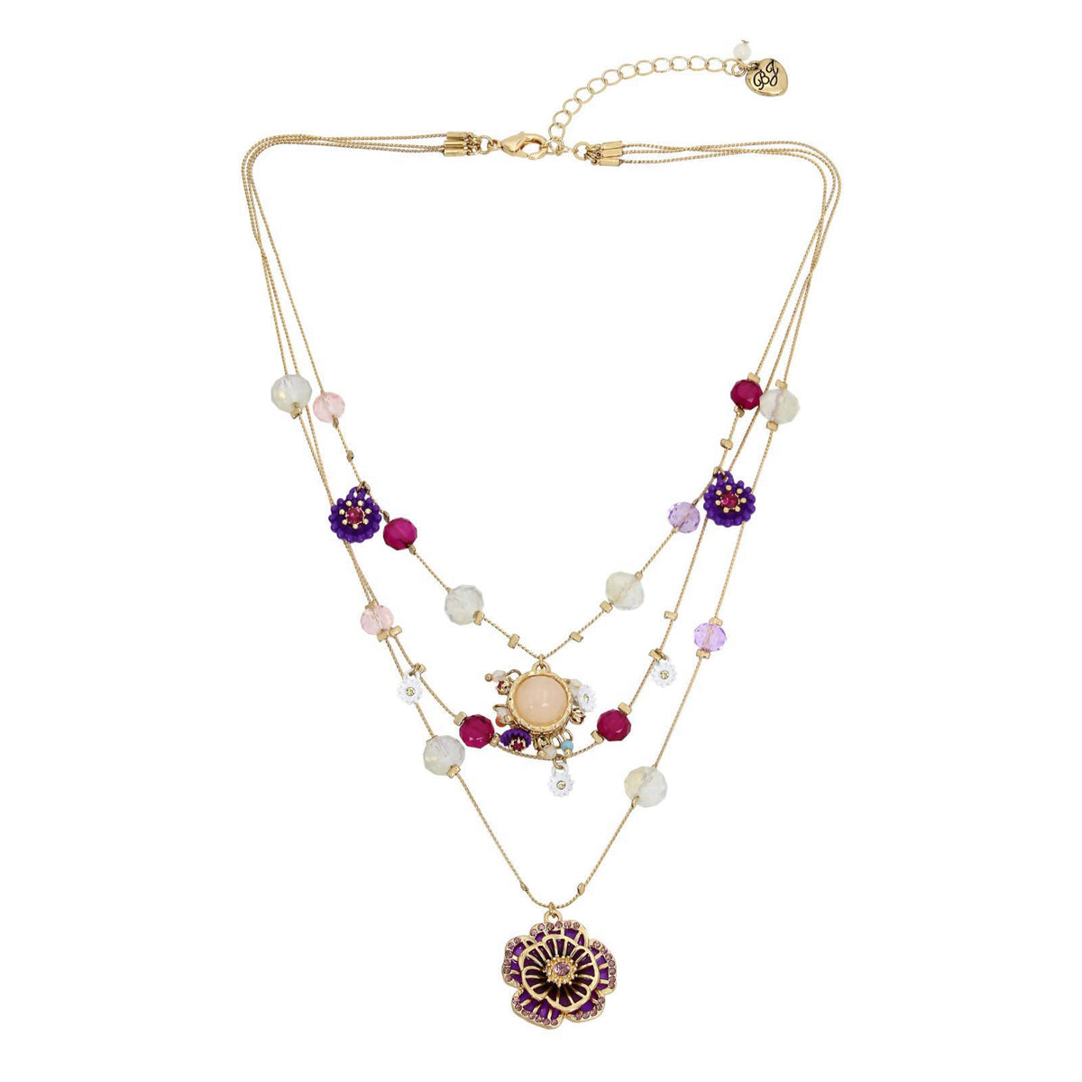 Betsey Johnson Womens Butterfly Charms Layered Necklace – back view and specifications