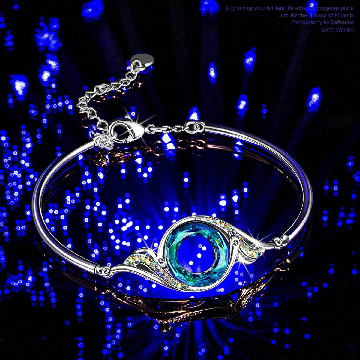 Kate Lynn Rise From the Ashes Phoenix Adjustable Bangle Bracelet for Women – packaging and label