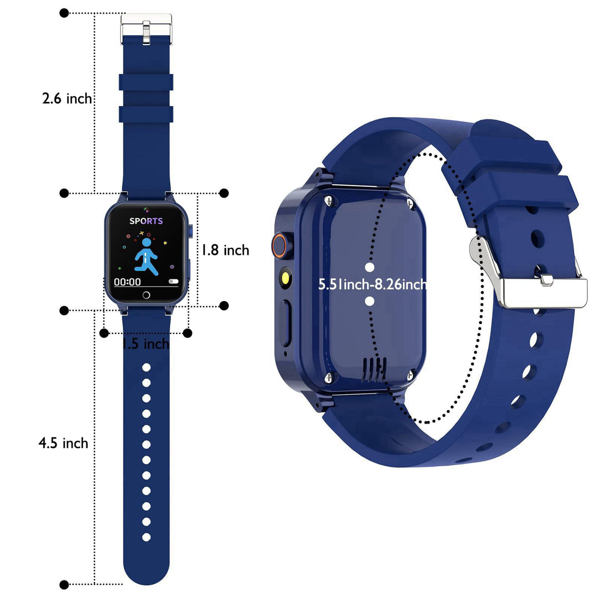 Luyiilo Smart Watch for Kids, 26 Puzzle Games HD Touch Screen Camera Alarm Clock – close-up detail