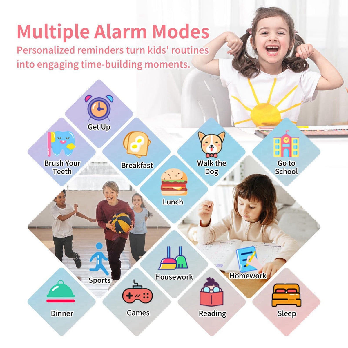 Tixpc Kids Smart Watches Girls with 39 Games Toys for Ages 4-12 Years Old – alternate angle