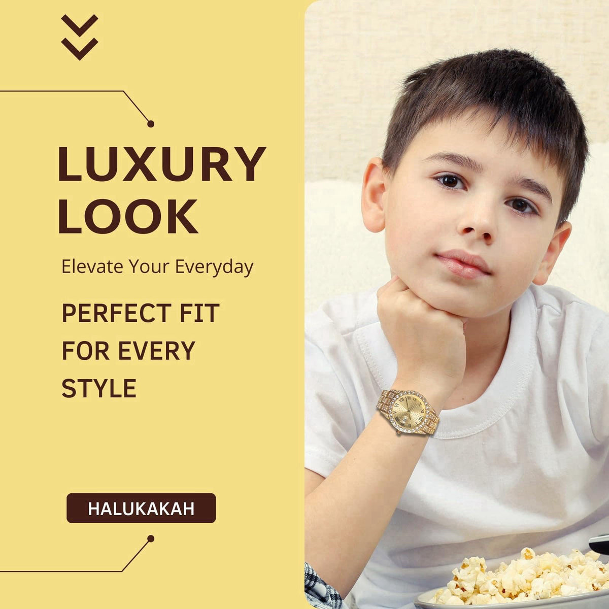 Halukakah Watch for Boys Kids - 42MM Width Round Dial - 8"(20.5cm) Length – packaging and label