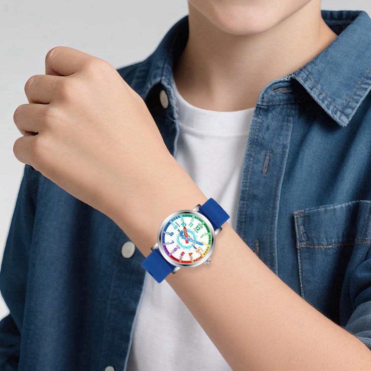 Afcrho Kids Analog Watch, Learning Watch for Kids 8-12, Blue Cute Whale Waterproof Childrens Watches For Boys Ages 5-7 6