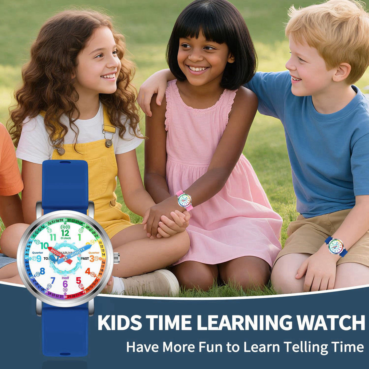Afcrho Kids Analog Watch, Learning Watch for Kids 8-12, Blue Cute Whale Waterproof Childrens Watches For Boys Ages 5-7 6