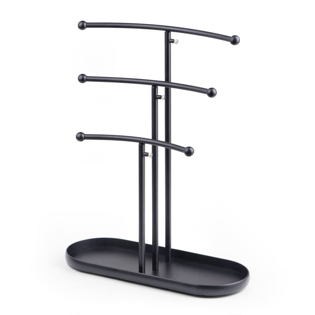 SZQINJI Jewelry Stand Organizer Metal Jewelry Tree Holder 3-Tier Black