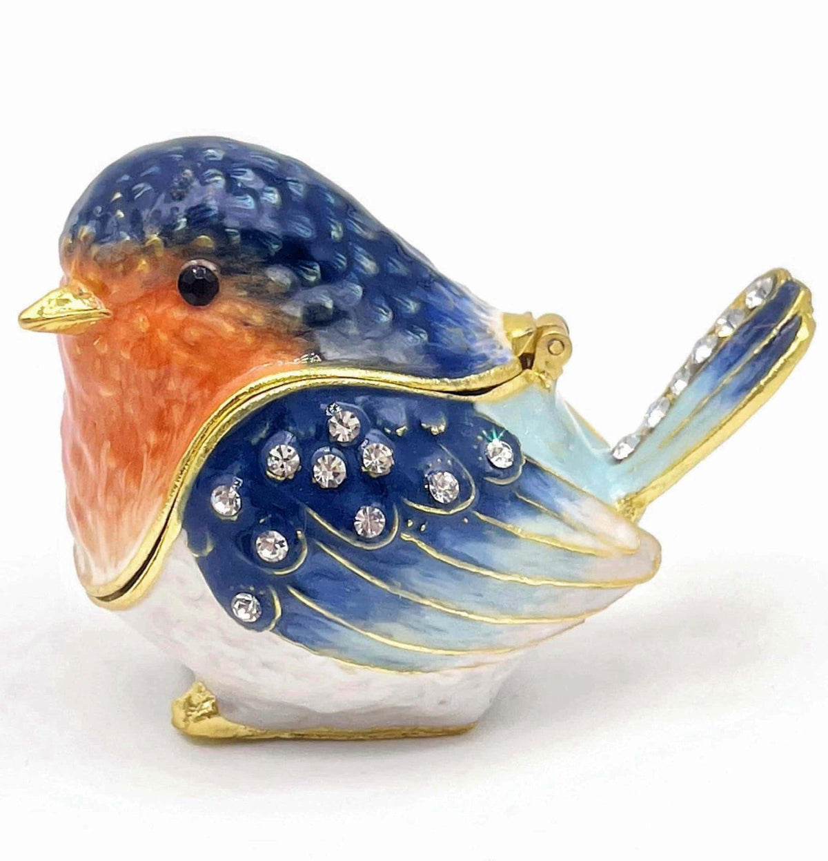 JWT Astyle Robin Bird Jewelry Trinket Boxes Hinged Ring Box.Collectible Bird Figurines Home Decor Gifts for Women.Neckla