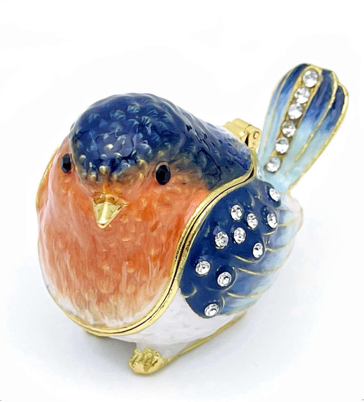 JWT Astyle Robin Bird Jewelry Trinket Boxes Hinged Ring Box.Collectible Bird Figurines Home Decor Gifts for Women.Neckla