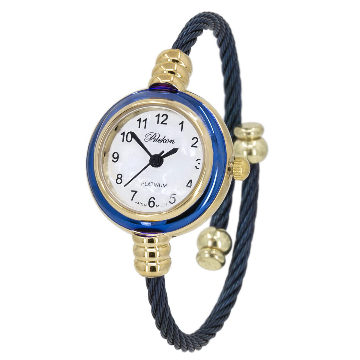 Blekon Collections Women's Cuff Watch - Round Analog Display Arabic Numbers 23mm Case Wire Bracelet Watch for Women Eleg