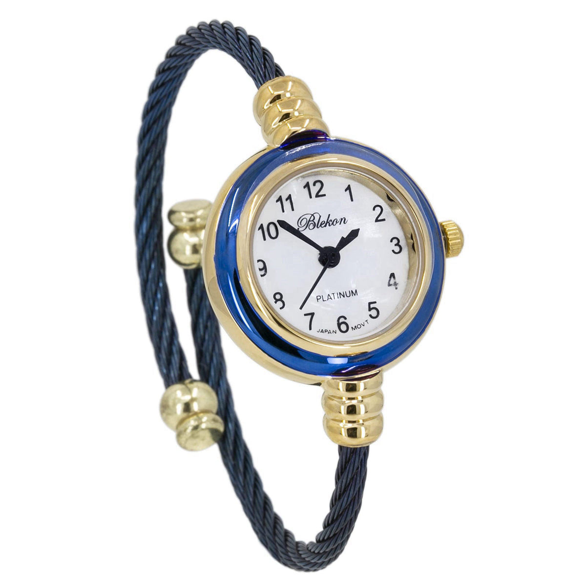 Blekon Collections Women's Cuff Watch - Round Analog Display Arabic Numbers 23mm Case Wire Bracelet Watch for Women Eleg