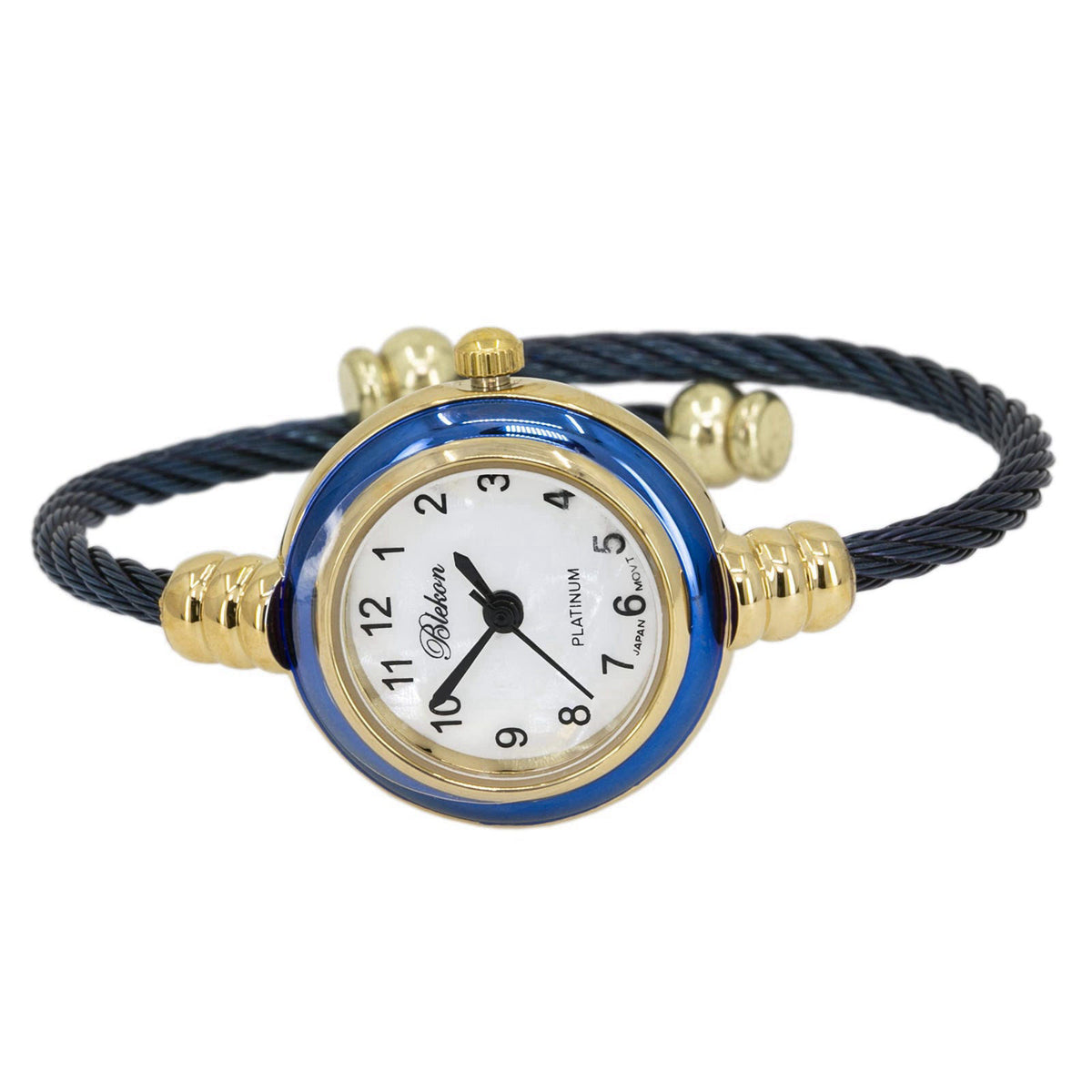 Blekon Collections Women's Cuff Watch - Round Analog Display Arabic Numbers 23mm Case Wire Bracelet Watch for Women Eleg
