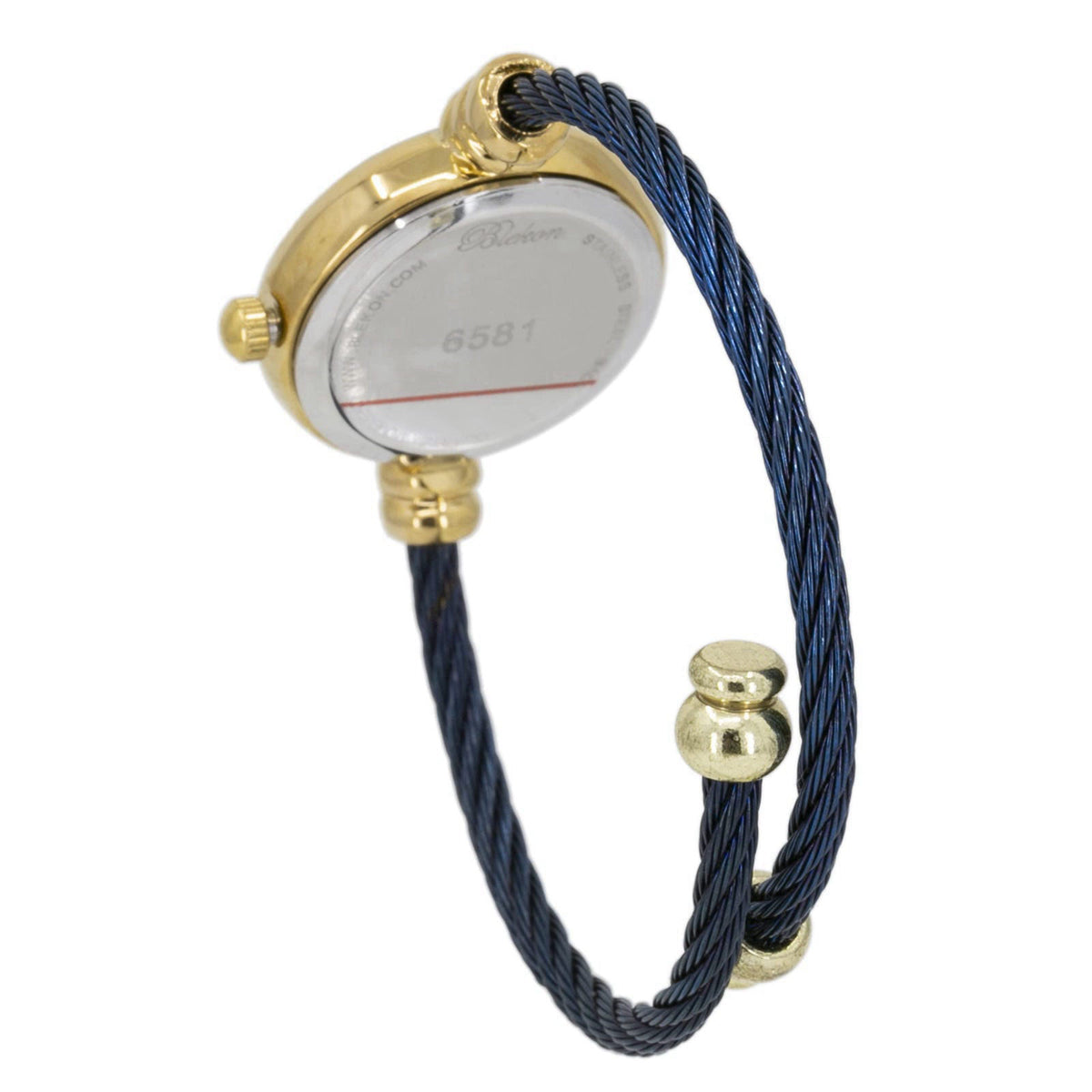 Blekon Collections Women's Cuff Watch - Round Analog Display Arabic Numbers 23mm Case Wire Bracelet Watch for Women Eleg