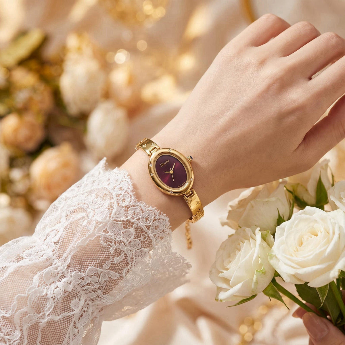 FORSINING Watches for Women, Ladies Quartz Watch Oval Crystal Watch, Japanese Quartz Movement 3ATM Waterproof Fashion Fe