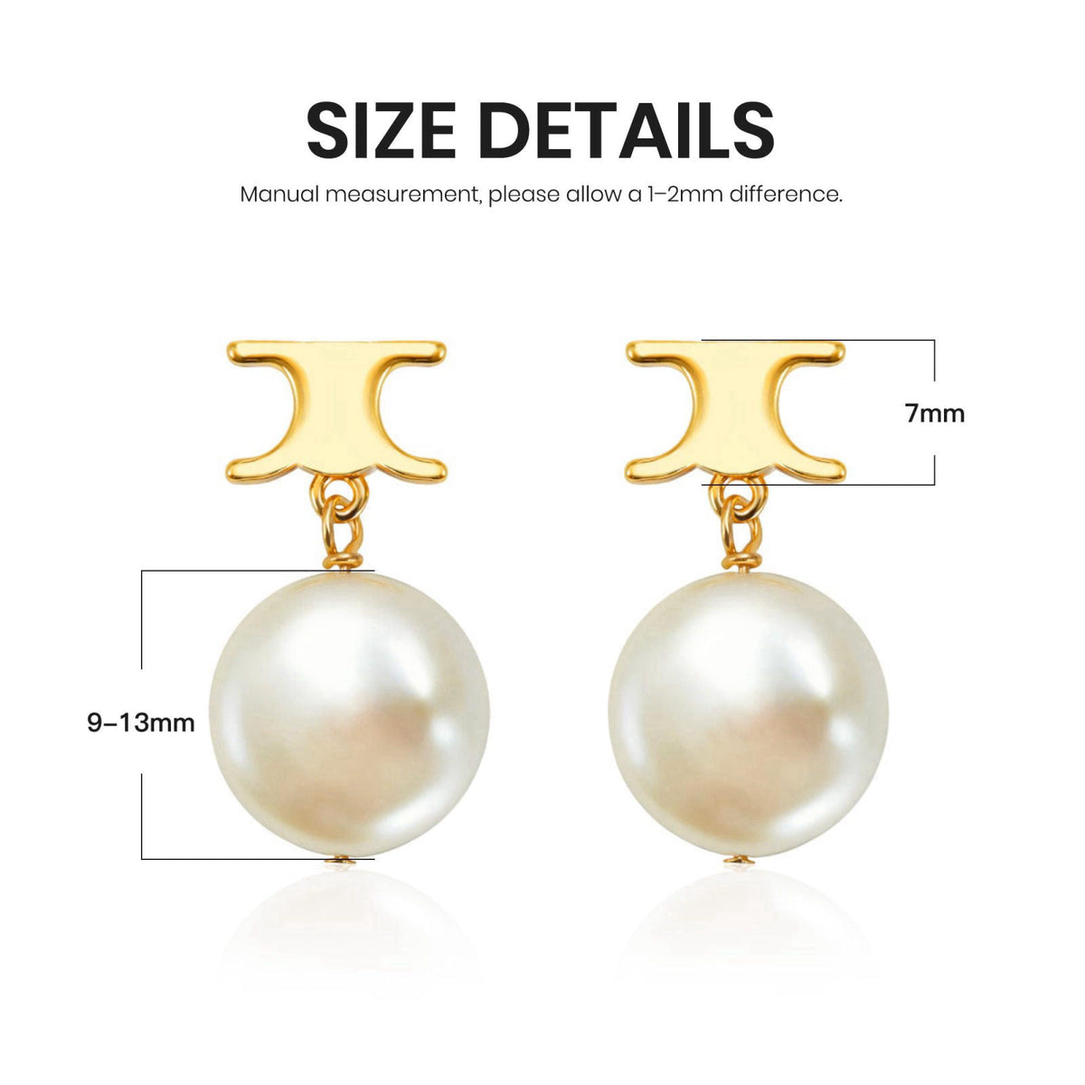 IDOKAWA Baroque Pearl Drop Earrings for Women, Gold Modern Stud 18K Gold Plated 925 Sterling Silver Post, Minimalist Sta
