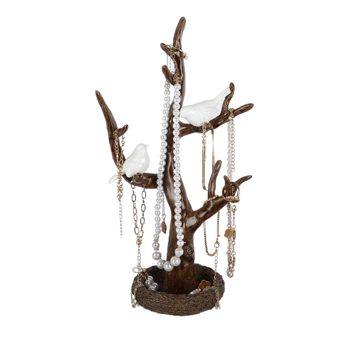 UFAIRV Retro Branch Jewelry Rack,Stand Display,Birds Tree Tower Rack Hanging Organizer for Ring Earrings Necklace Bracel