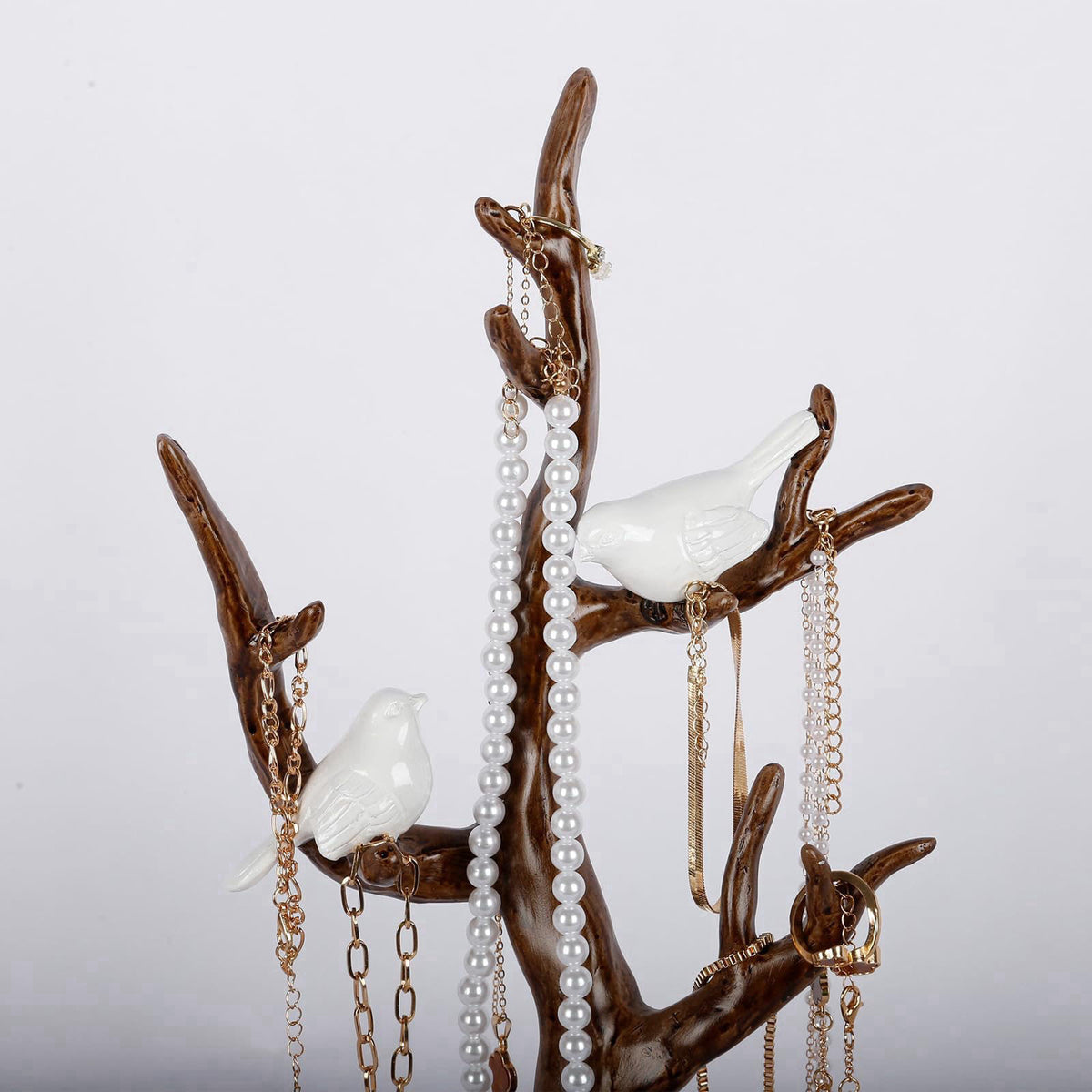 UFAIRV Retro Branch Jewelry Rack,Stand Display,Birds Tree Tower Rack Hanging Organizer for Ring Earrings Necklace Bracel