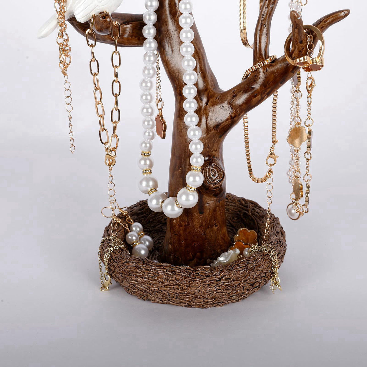 UFAIRV Retro Branch Jewelry Rack,Stand Display,Birds Tree Tower Rack Hanging Organizer for Ring Earrings Necklace Bracel