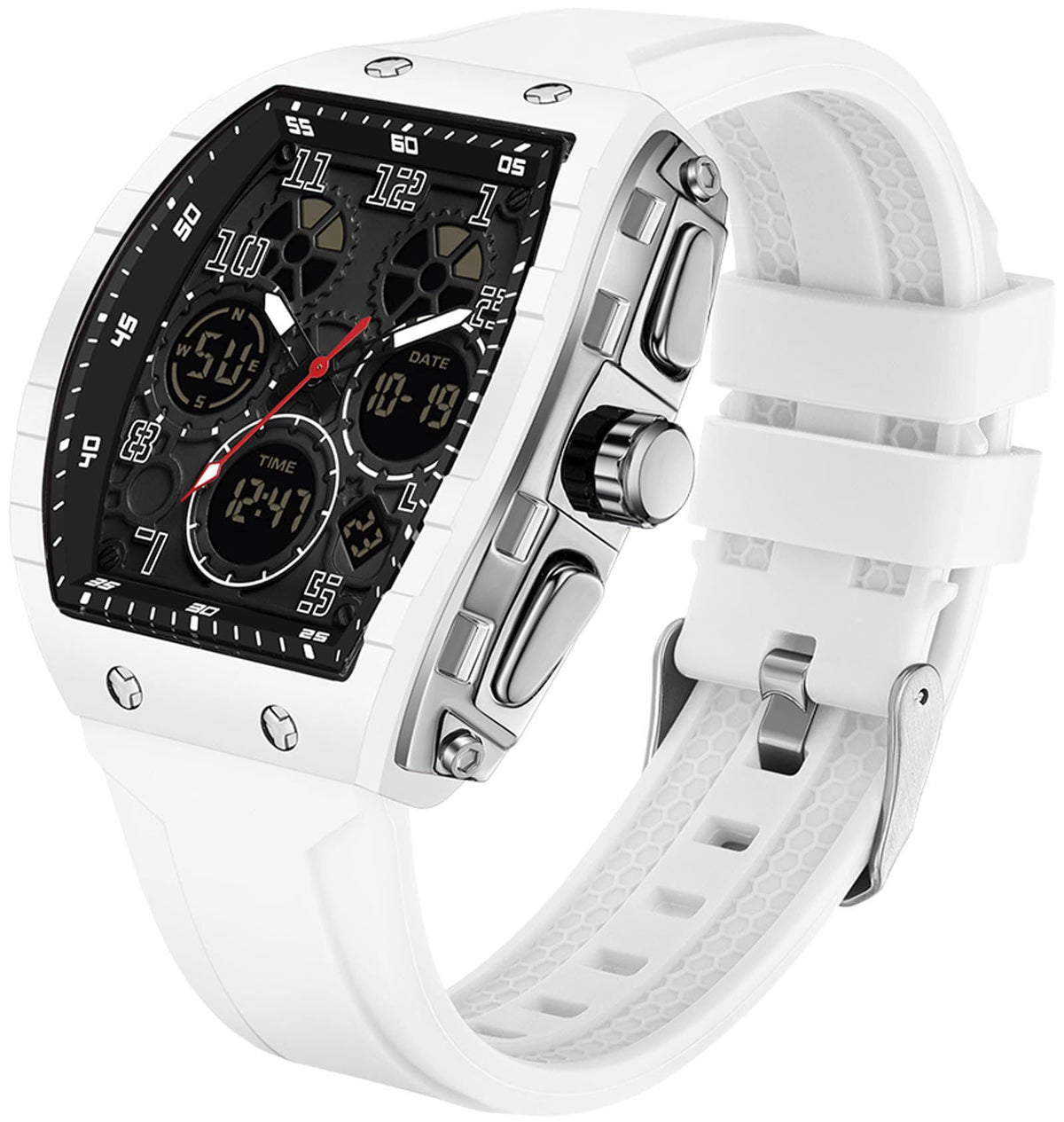 findtime Watches for Men Relojes Para Hombres White Mens Sport Watch Waterproof – product photo (Wrist Watches)