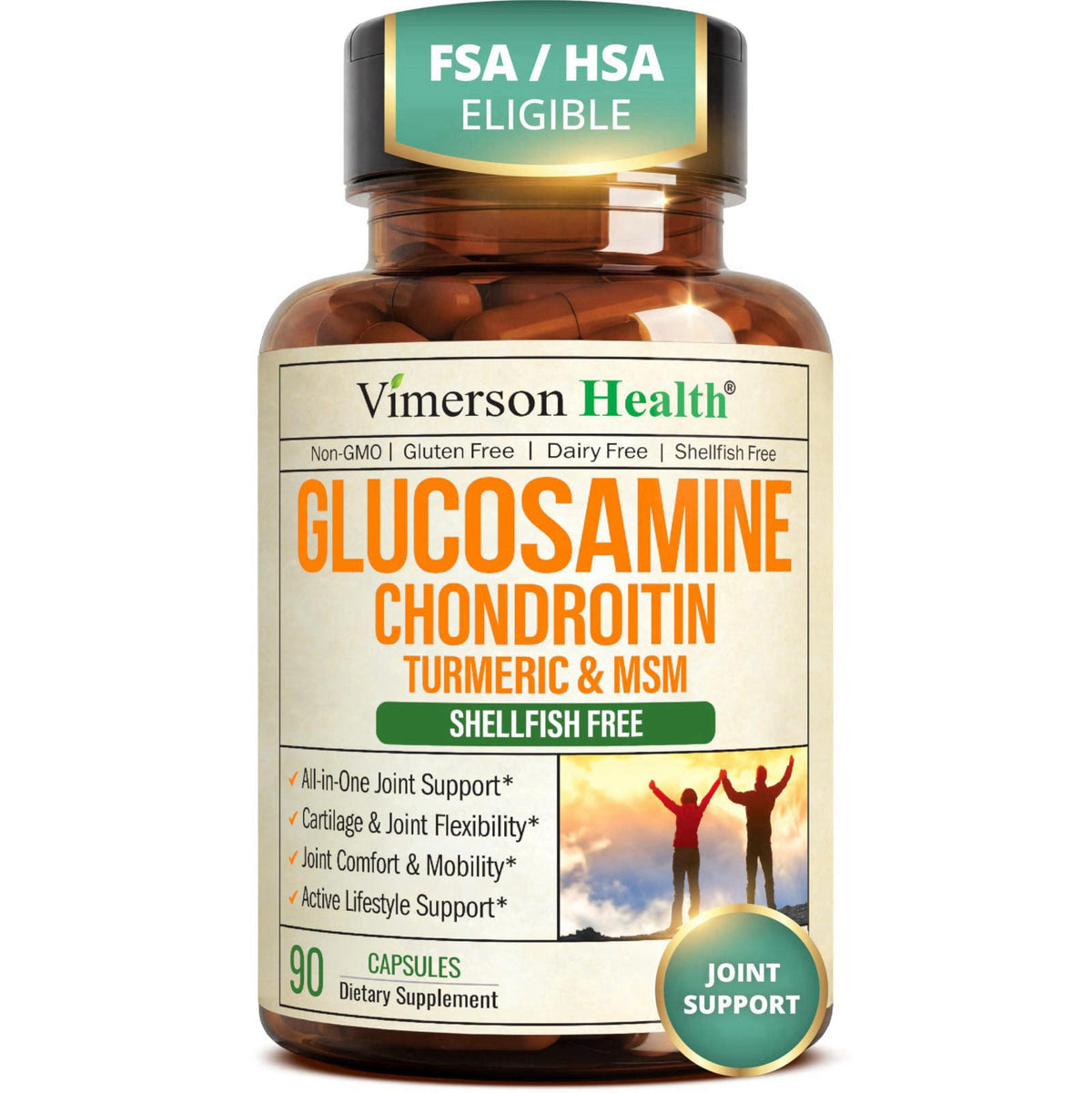 Vimerson Health Glucosamine Chondroitin MSM Joint Support Supplement for Women & Men 90 Ct – product photo (Chondroitin)