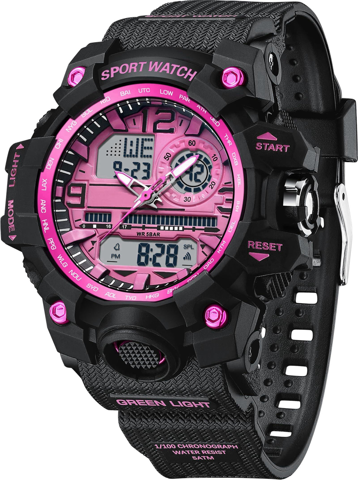 findtime Women's Sport Watch Digital Waterproof Watches Military Watches Analog Outdoor Wrist Watch LED Luminous Alarm S