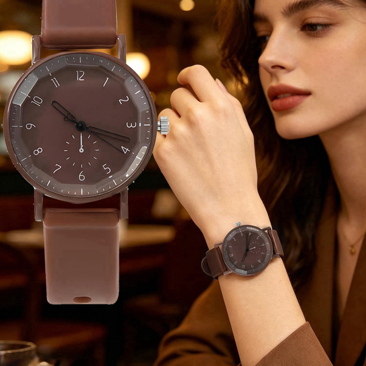 haodmius 6 Pack Women Silicone Rubber Band Watches Set Geneva Watch Easy Reader Sports Analog Minimalist Jelly Dress Col