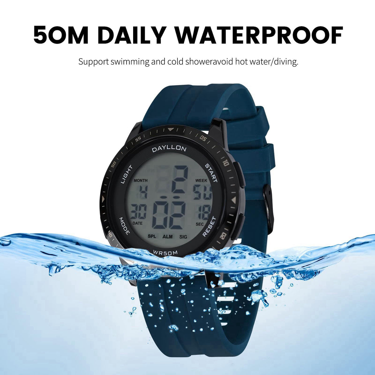Dayllon Metal Case Ultra-Thin Minimalist Sports Digital Watch for Men Women – alternate angle