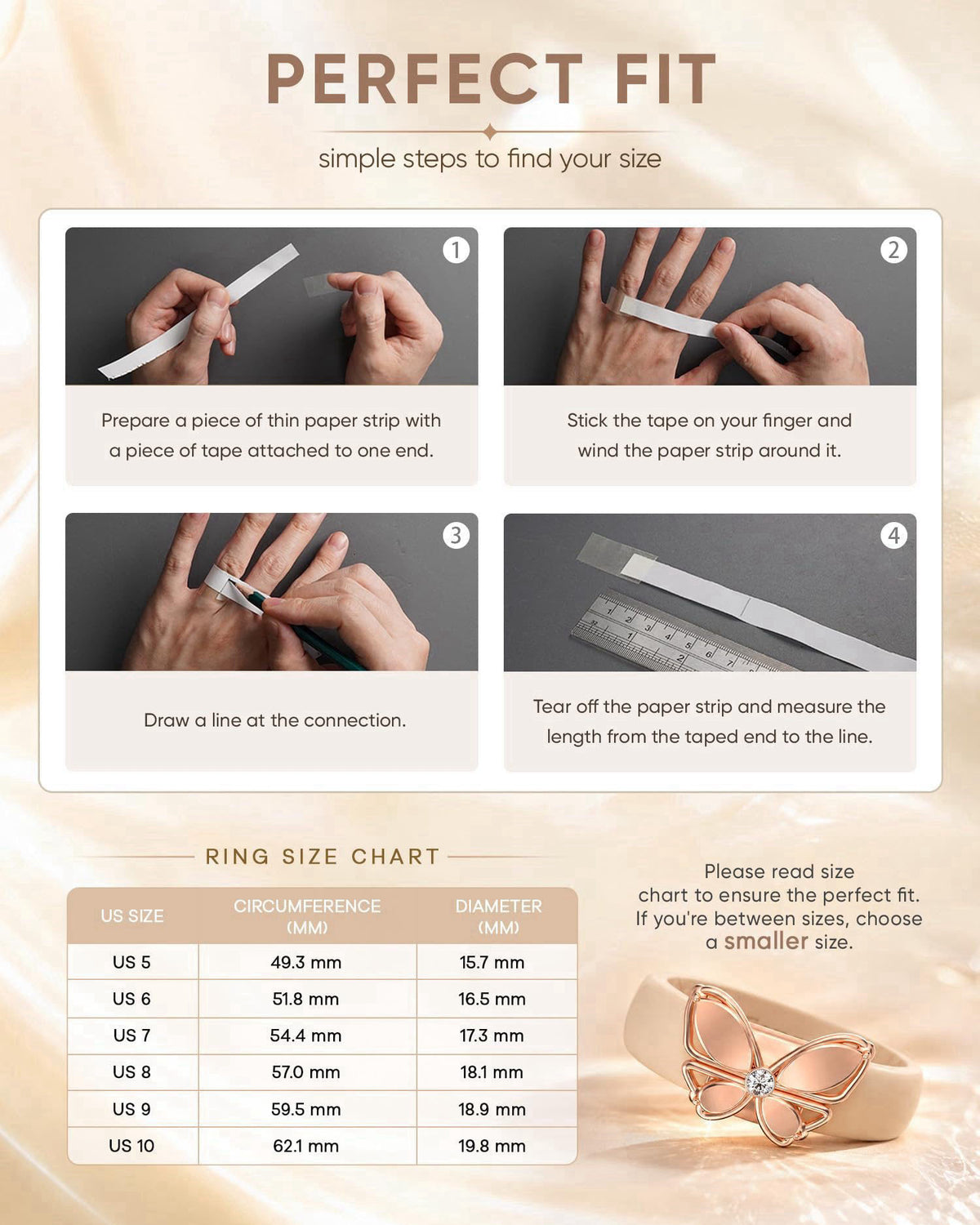 Egnaro Women Silicone Ring with Copper Alloy Butterfly Flexible Rubber Band – alternate angle