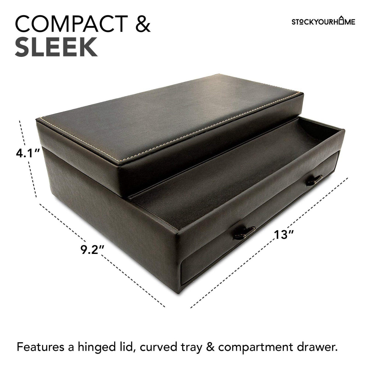 Stock Your Home Mens Valet Tray, Men's Jewelry Box, Night Stand Organizers and Storage, Bedside Table Organizer, Watch B