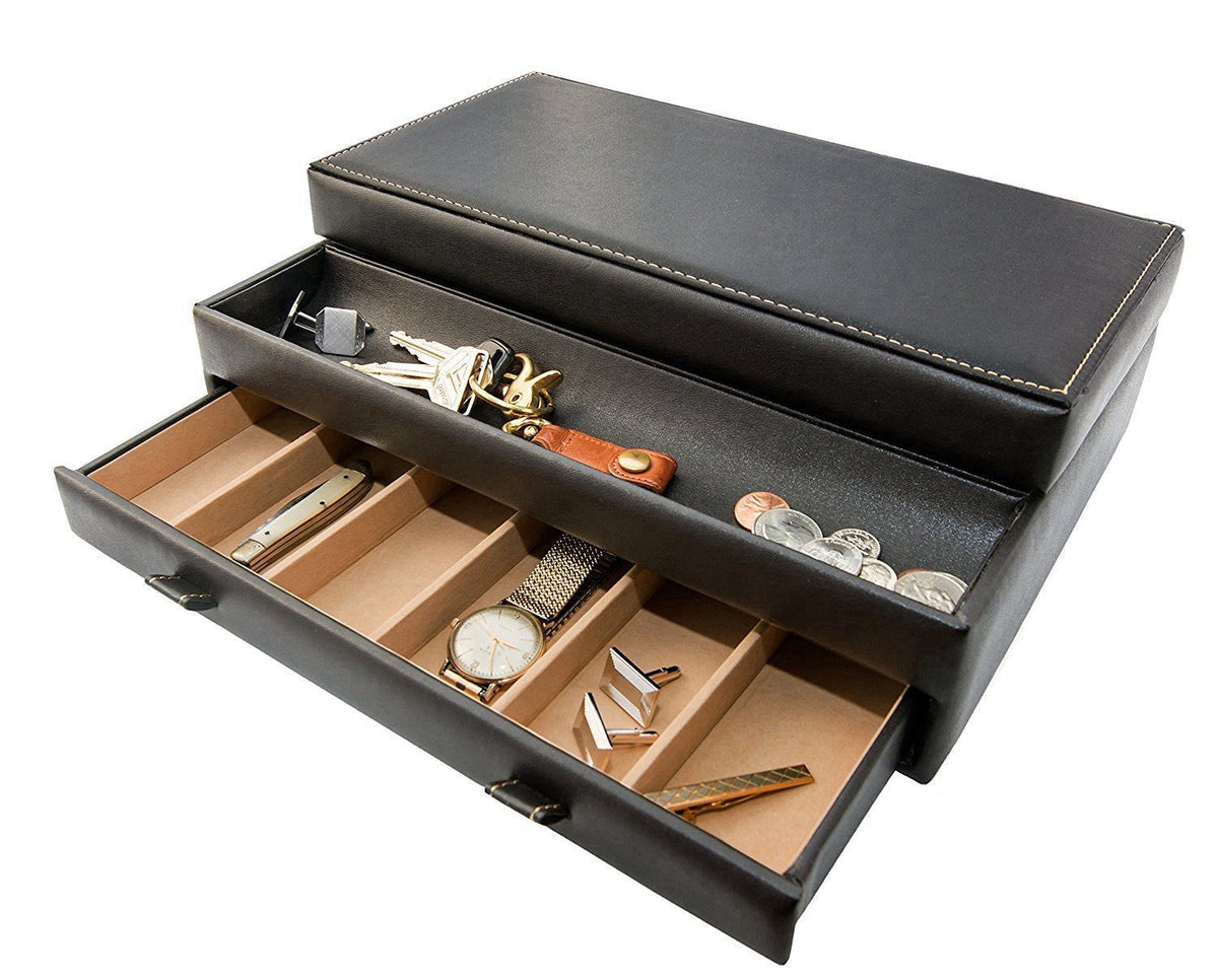 Stock Your Home Mens Valet Tray, Men's Jewelry Box, Night Stand Organizers and Storage, Bedside Table Organizer, Watch B