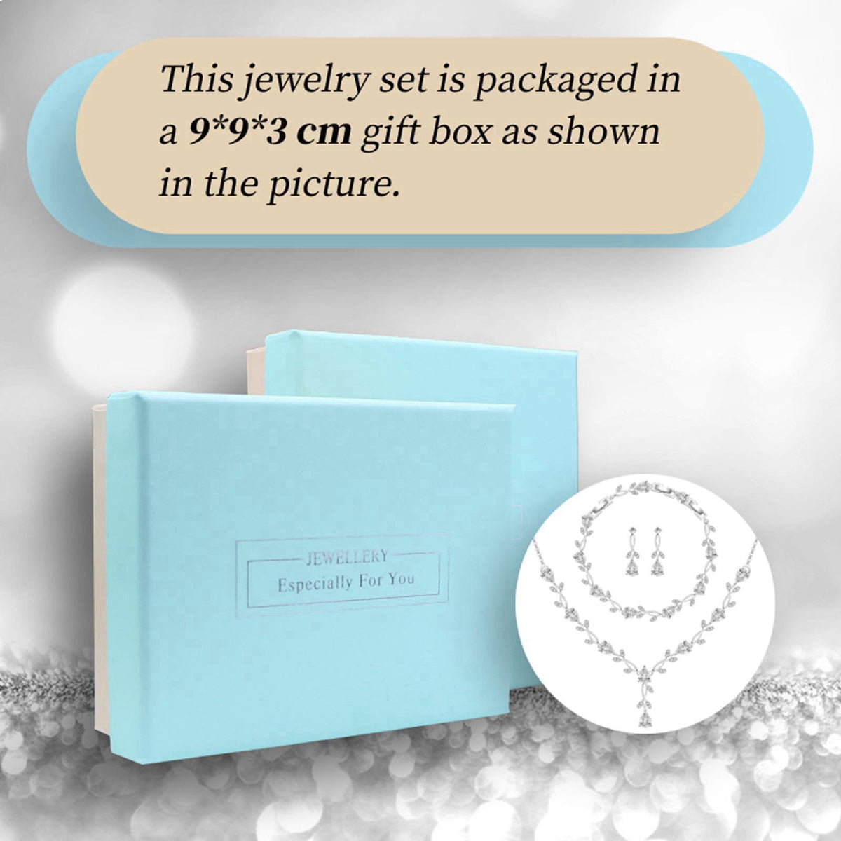 GZWHD Wedding Jewelry Sets for Bride Bridesmaid Women Cubic Zirconia Necklace Earrings Bracelet Set Gift for Mother Frie