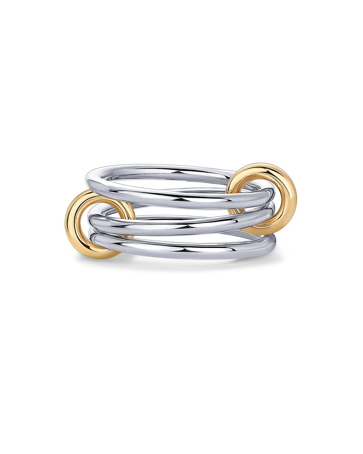 PAVOI Stackable Rings for Women, 14K Gold Plated Interlocked Ring Stacks – alternate angle