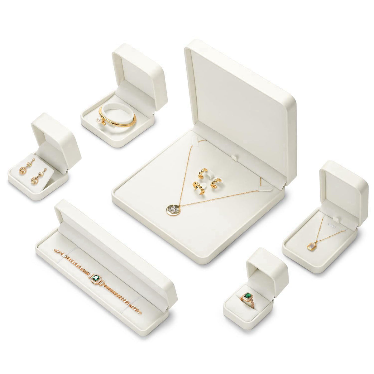 Oirlv Leather Jewelry Set Box Big Necklace Storage Case Jewelry Gift Box – alternate angle