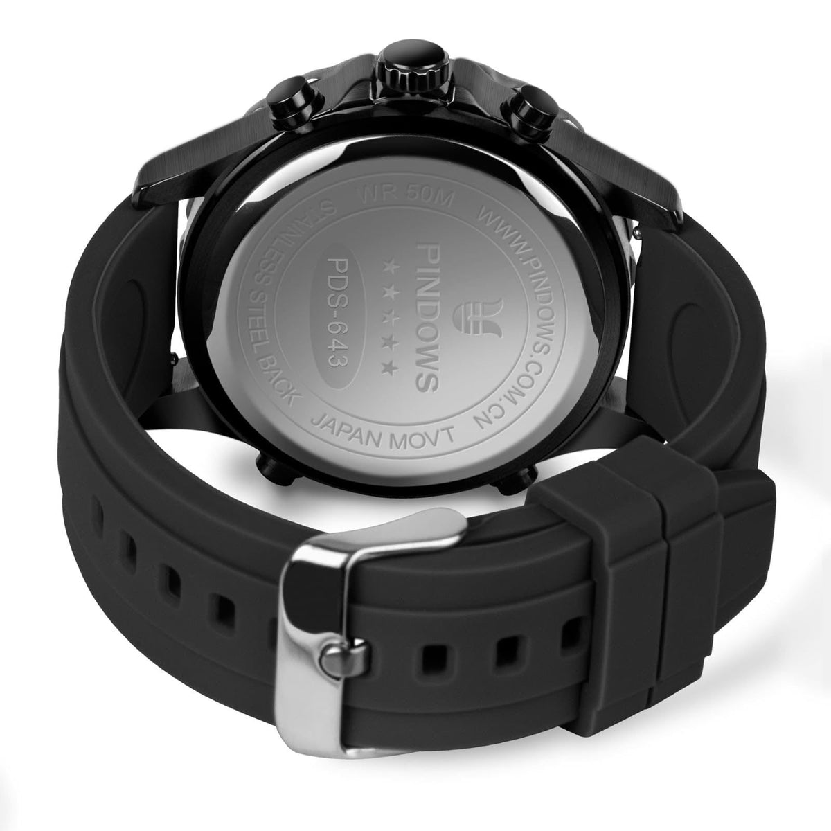 PINDOWS Mens Digital Analog Watches, Multifunction Sport Casual – packaging and label