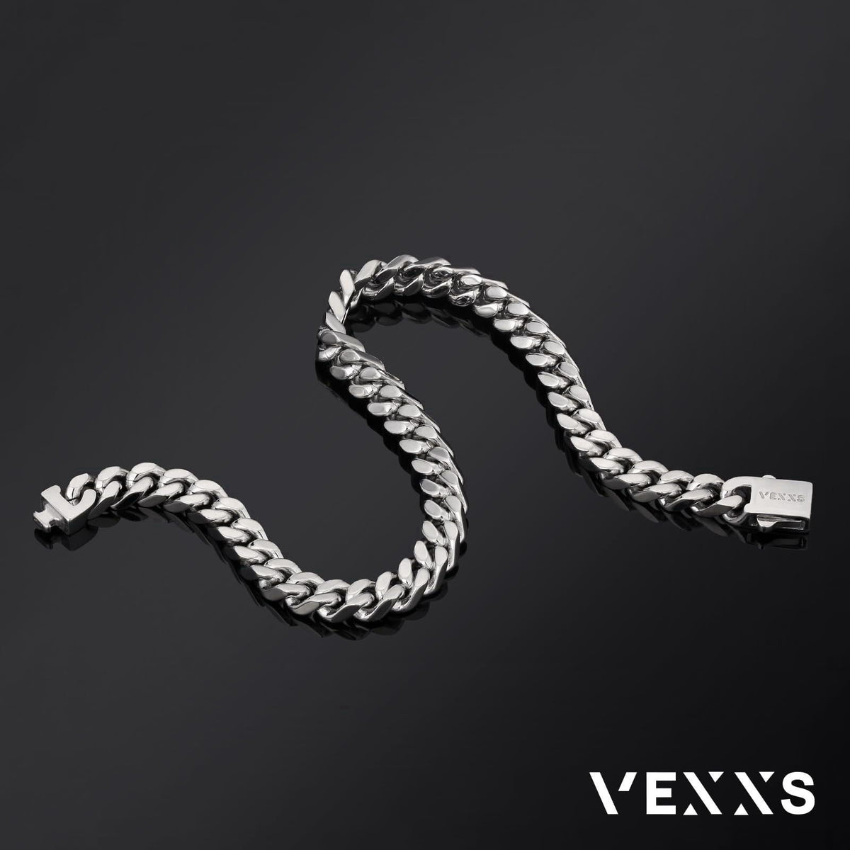 VEXXS Cuban Link Bracelet Flat Cut, 18K Real Gold Filled Stainless Steel Gold Bracelet, Durable No Color Fading 5mm 7mm 